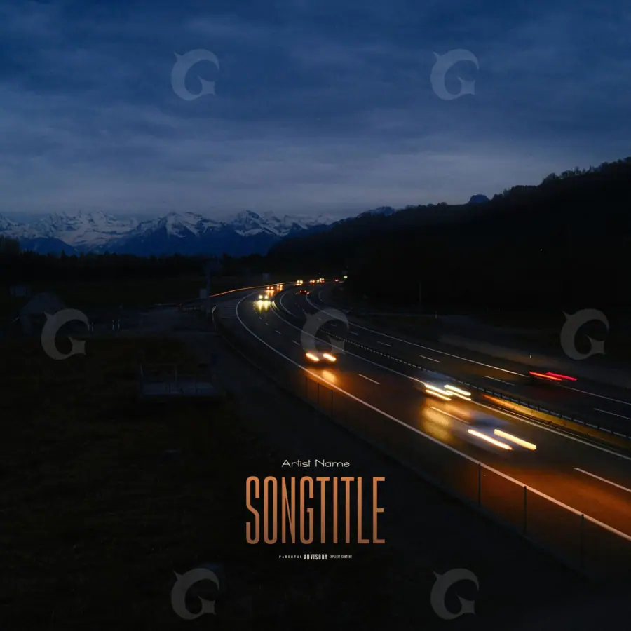 Album cover art “Blue Road”: road and car, blue tones