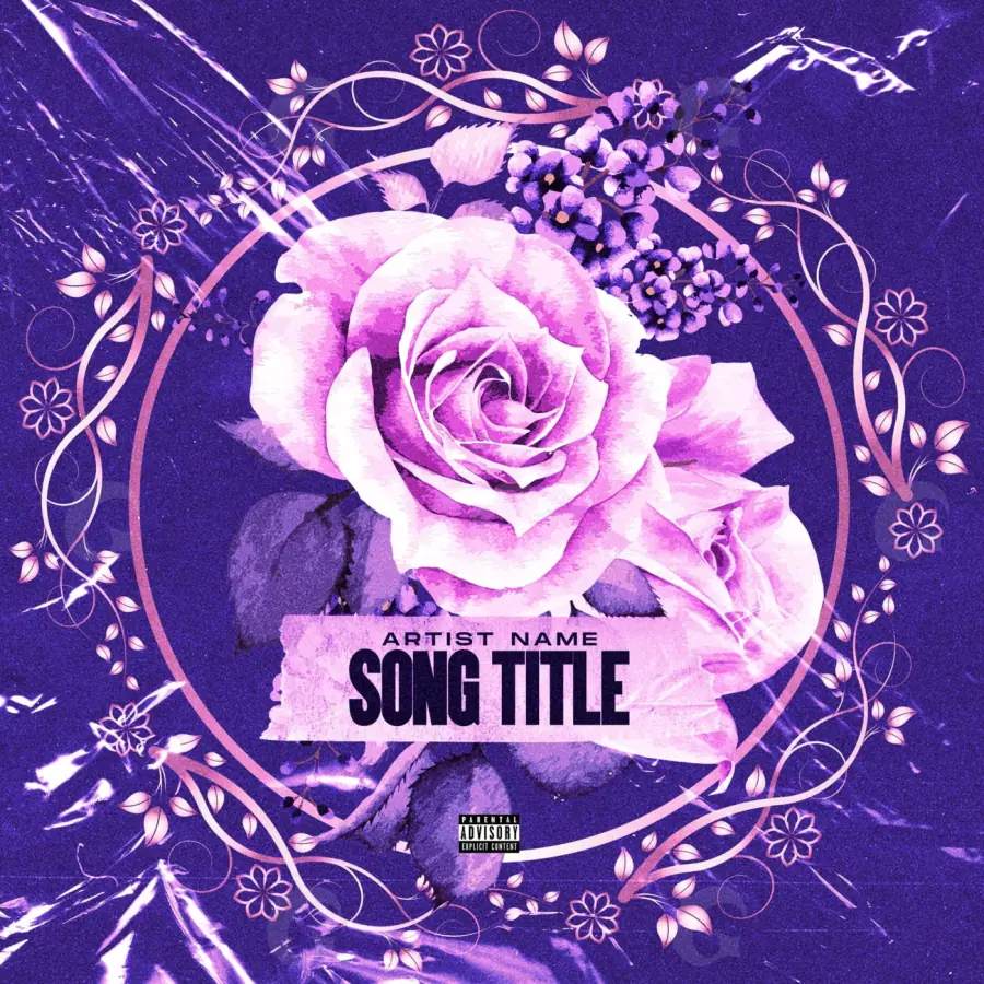 Premade cover art “Blue Rose”: rose and flower, blue tones