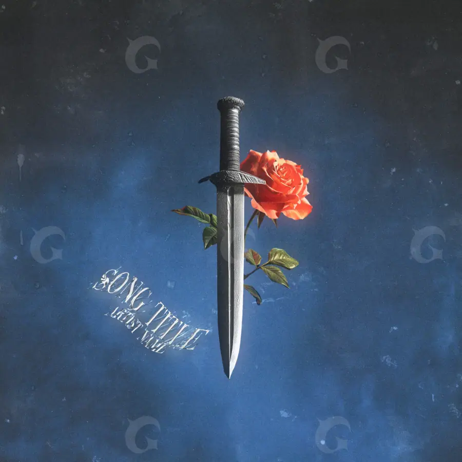 Album cover art “Blue Rose”: rose, blue tones