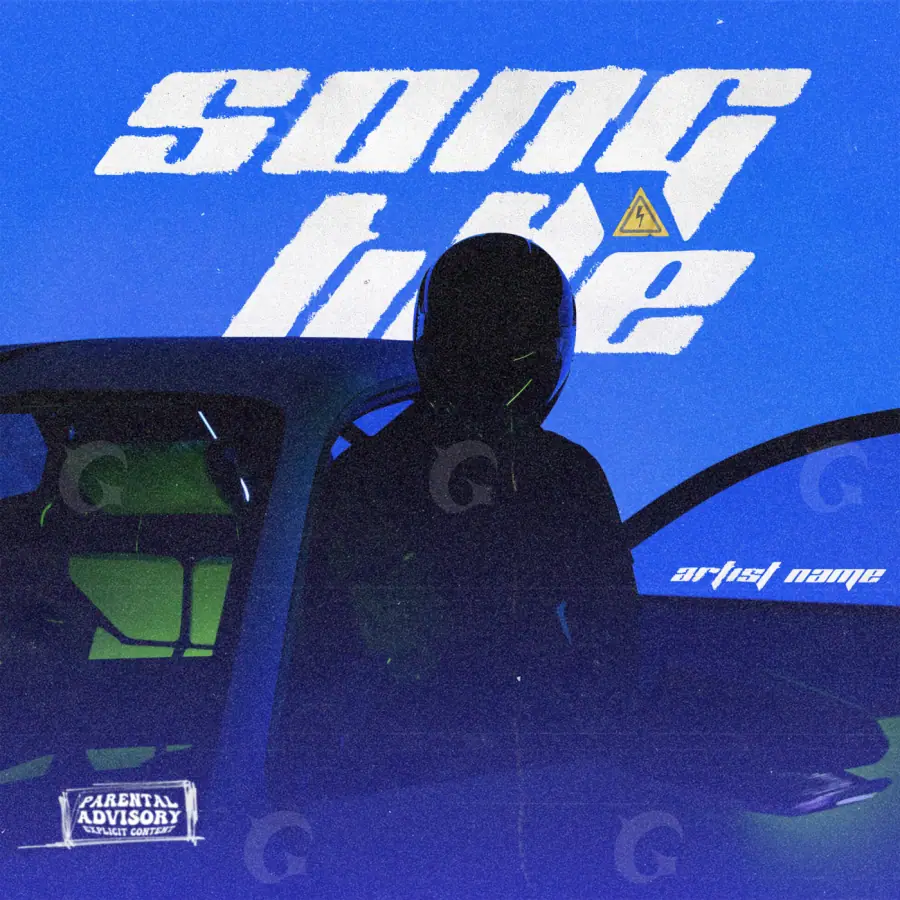 Обложка для альбома «Blue Silhouette»: силуэт и треугольник; палитра — синяя