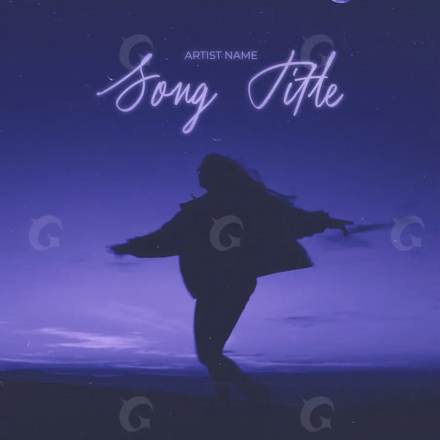 Music cover artwork “Blue Silhouette”: silhouette and woman, blue tones
