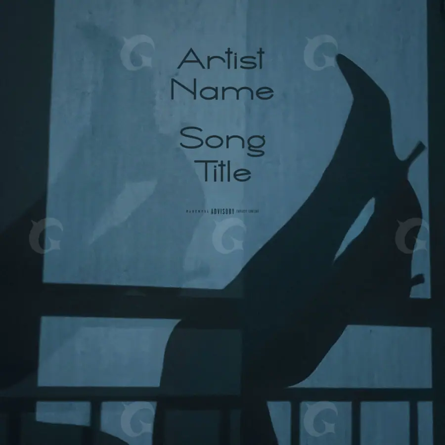 Portada para canción «Blue Silhouette»: silueta y mano; color azul
