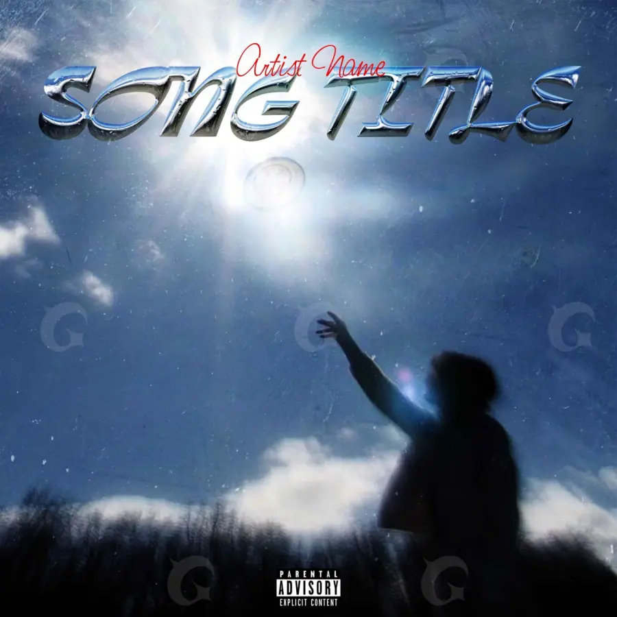 Обложка для песни «Blue Silhouette»: силуэт и облако; палитра — синяя