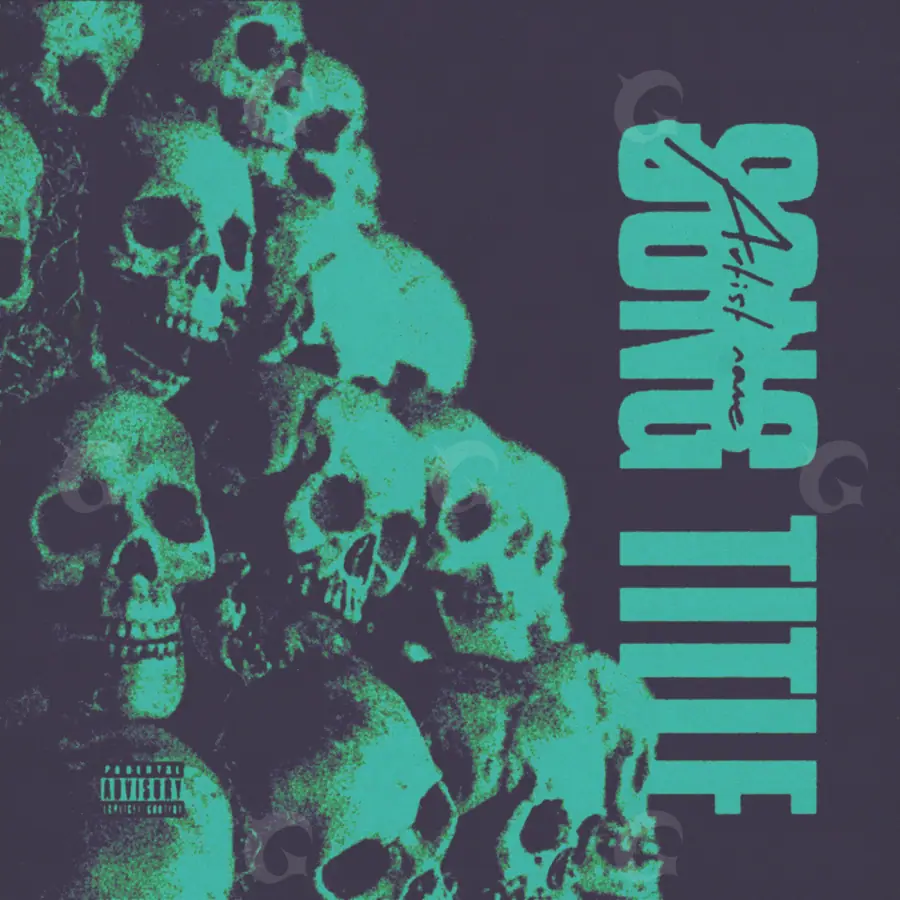 Arte de portada musical «Blue Skull»: calavera; color azul