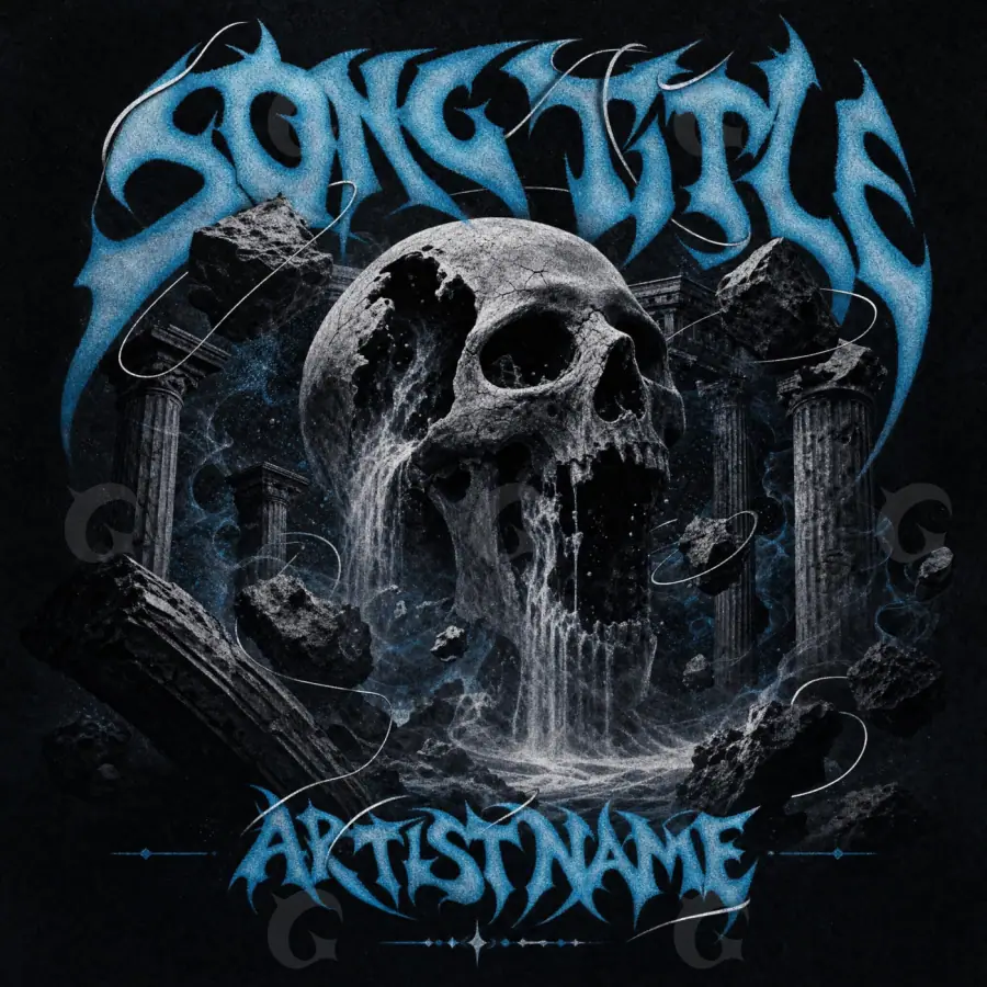 Arte de portada musical «Blue Skull»: calavera; color azul