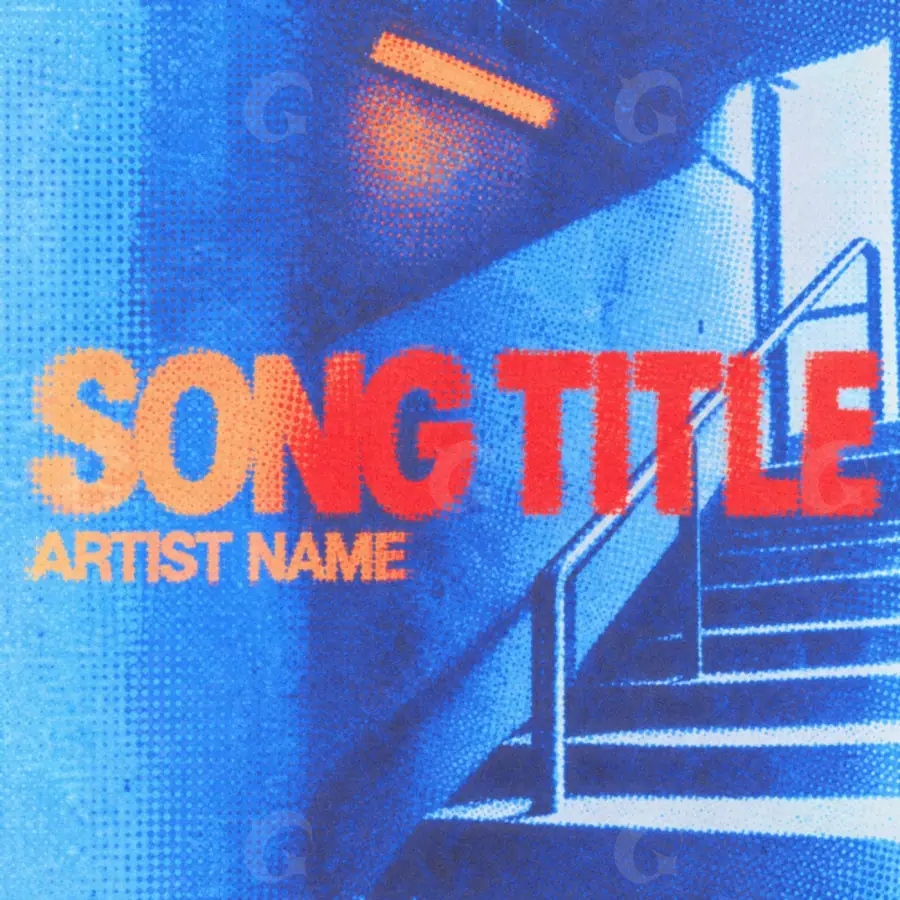 Album cover art “Blue Stairs”: stairs, blue tones