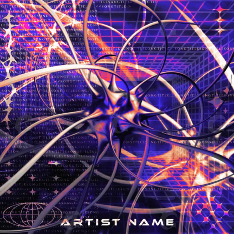 Premade cover art “Blue Star”: star and metal, blue tones