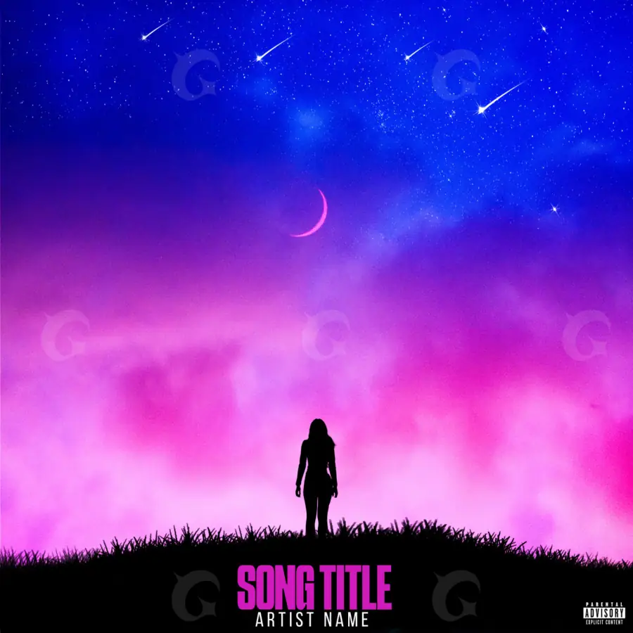 Arte de portada musical «Blue Star»: estrella; color azul
