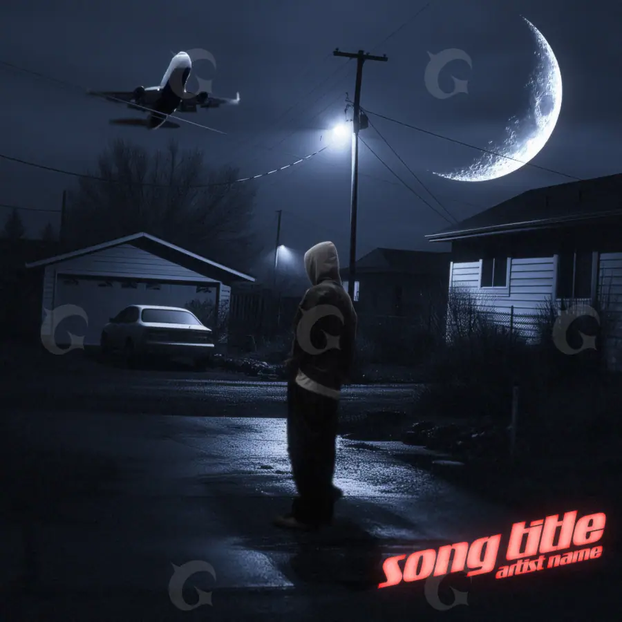 Album cover art “Blue Street”: street and car, blue tones