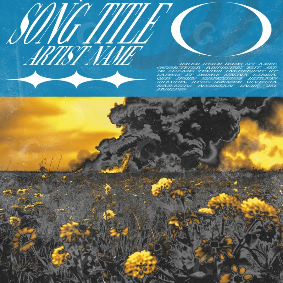Premade cover art “Blue Sun”: sun and cloud, blue tones