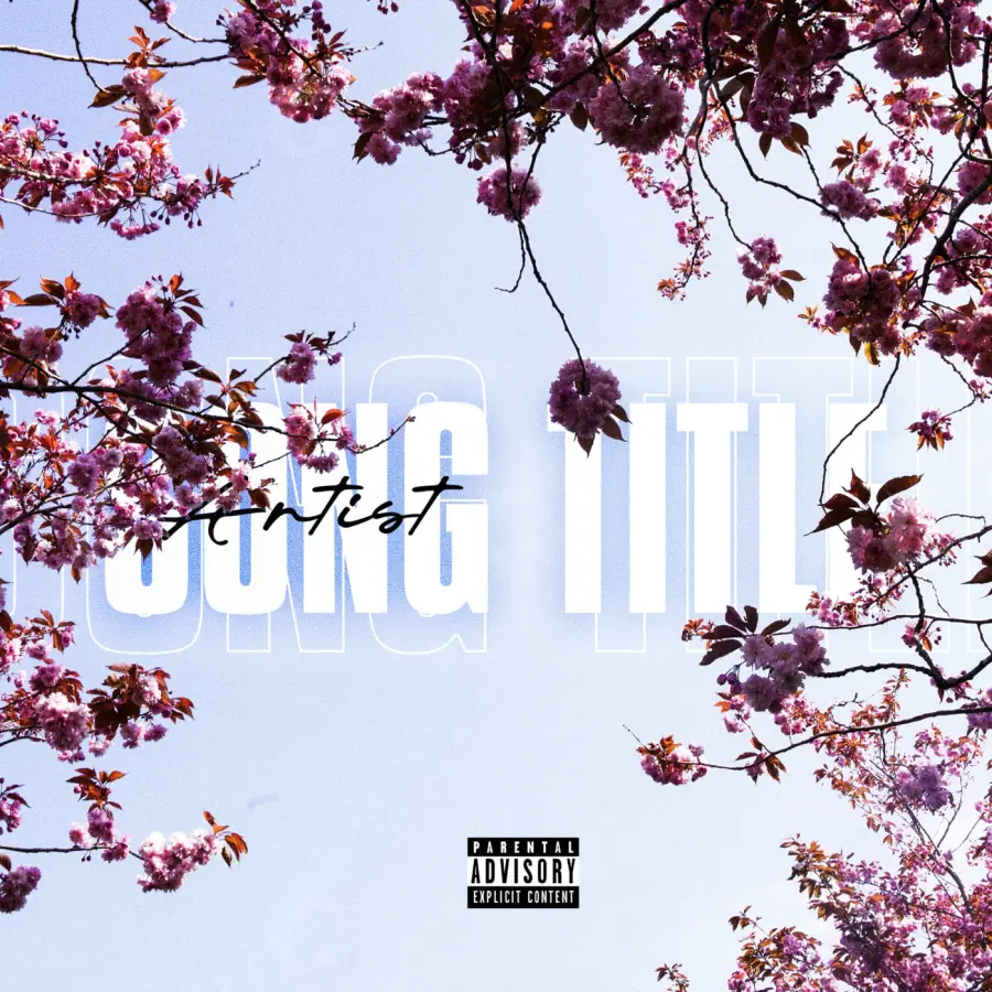 Music cover artwork “Blue Tree”: tree and flower, blue tones