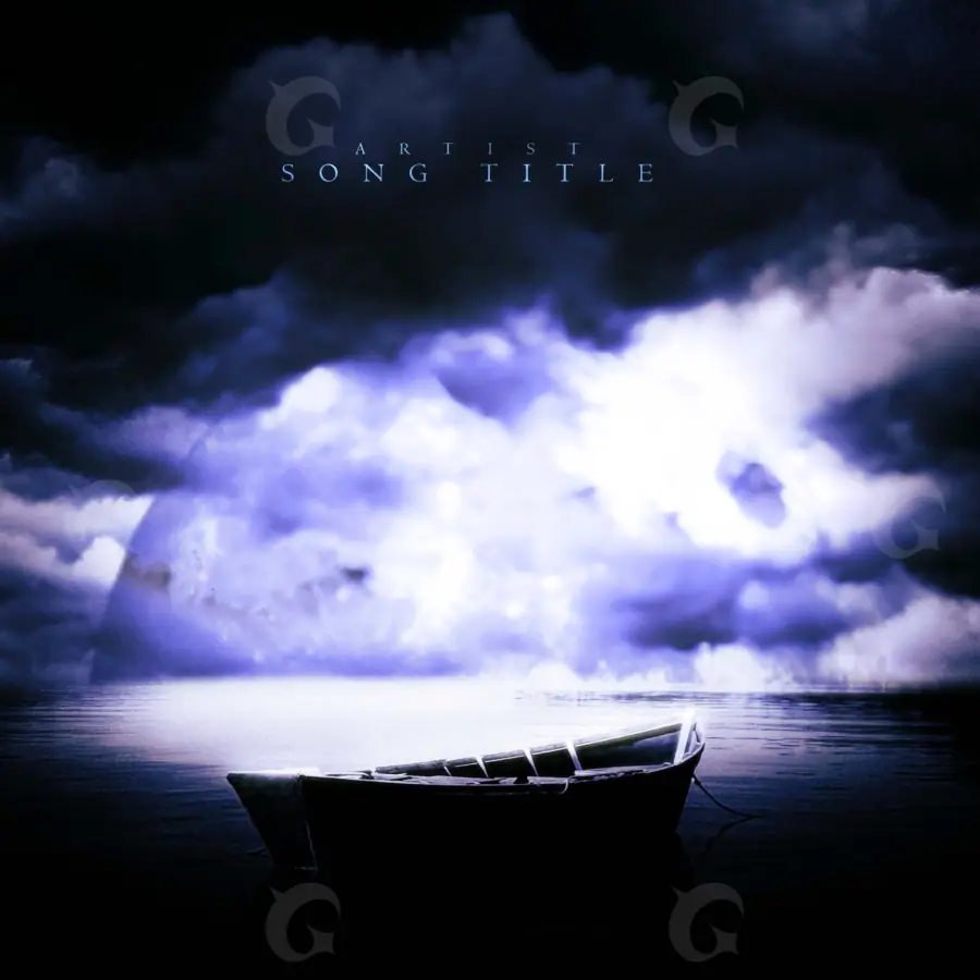 Music cover artwork “Blue Water”: water and cloud, blue tones