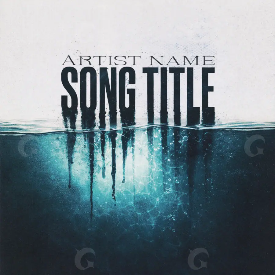 Album cover art “Blue Water”: water, blue tones