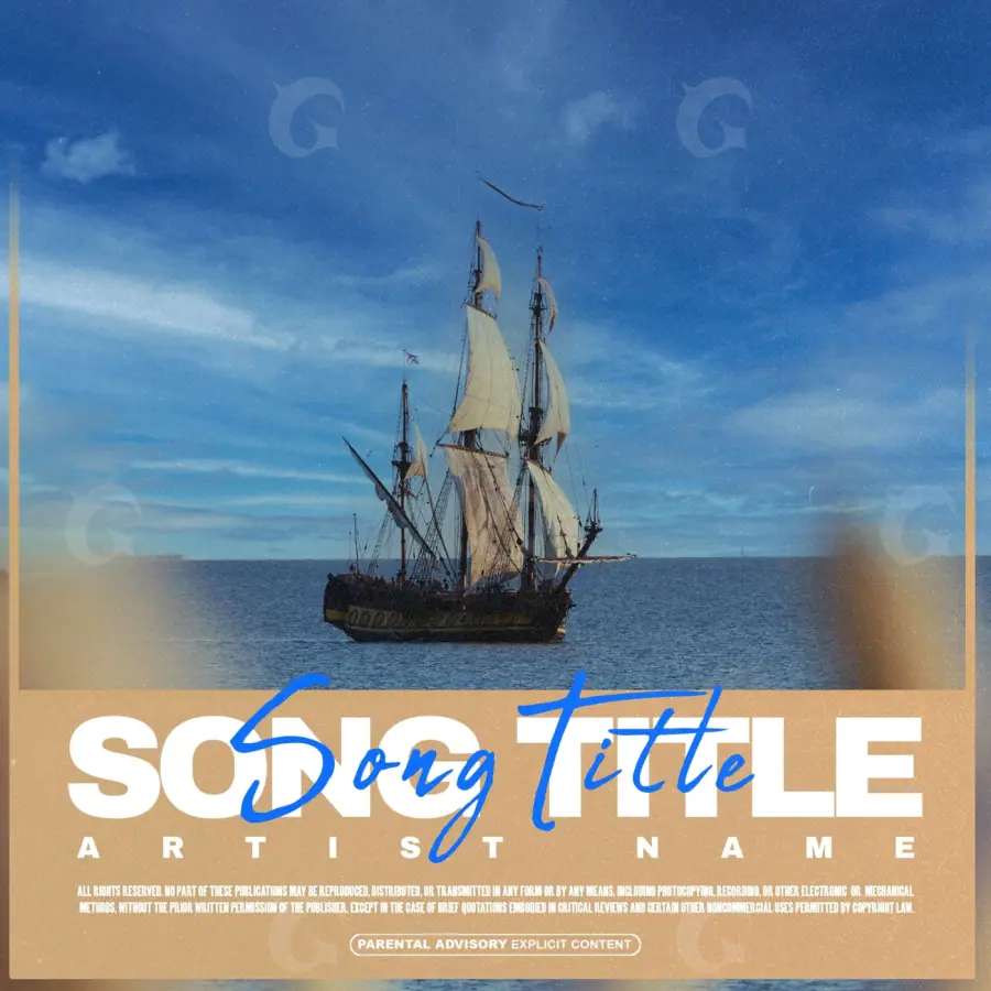 Portada prediseñada «Blue Water»: agua y nube; color azul