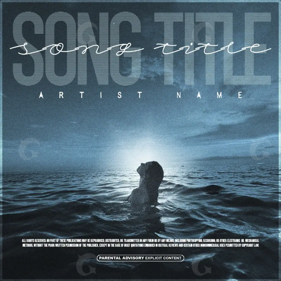 Premade cover art “Blue Water”: water and wave, blue tones