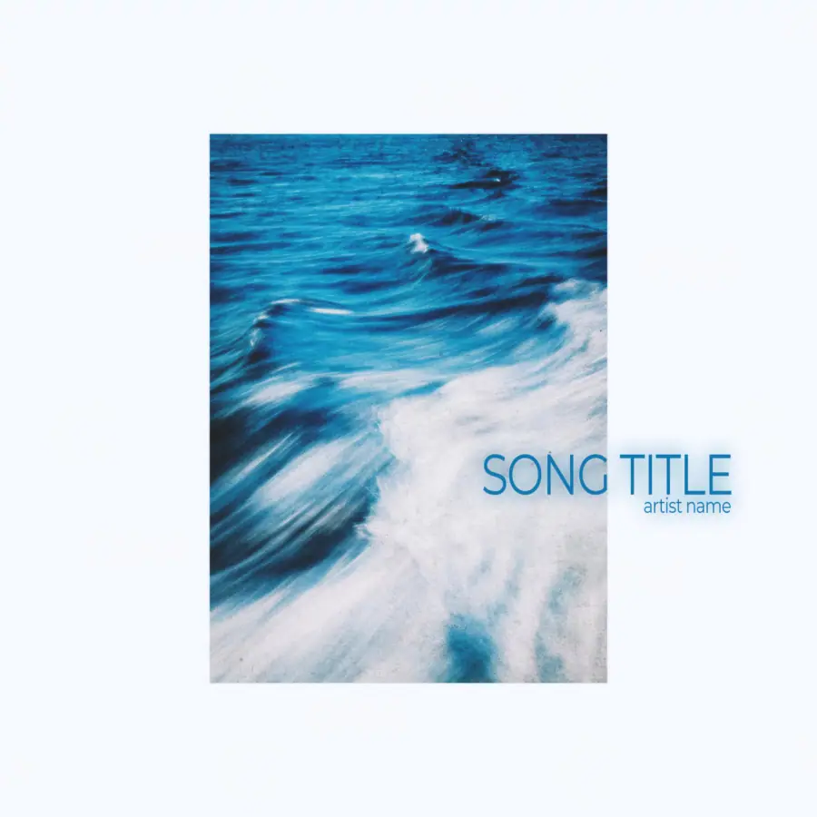 Portada para canción «Blue Wave»: ola y mar; color azul