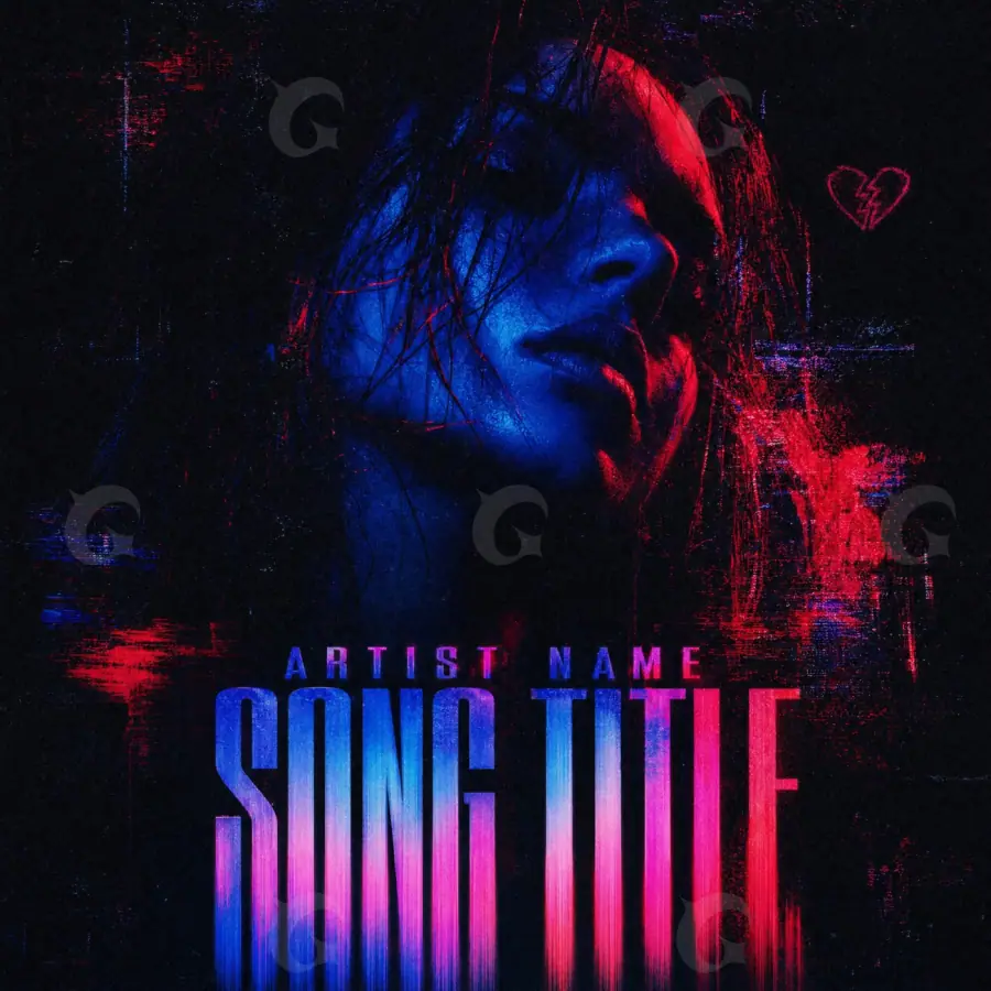 Music cover artwork “Blue Woman”: woman and face, blue tones
