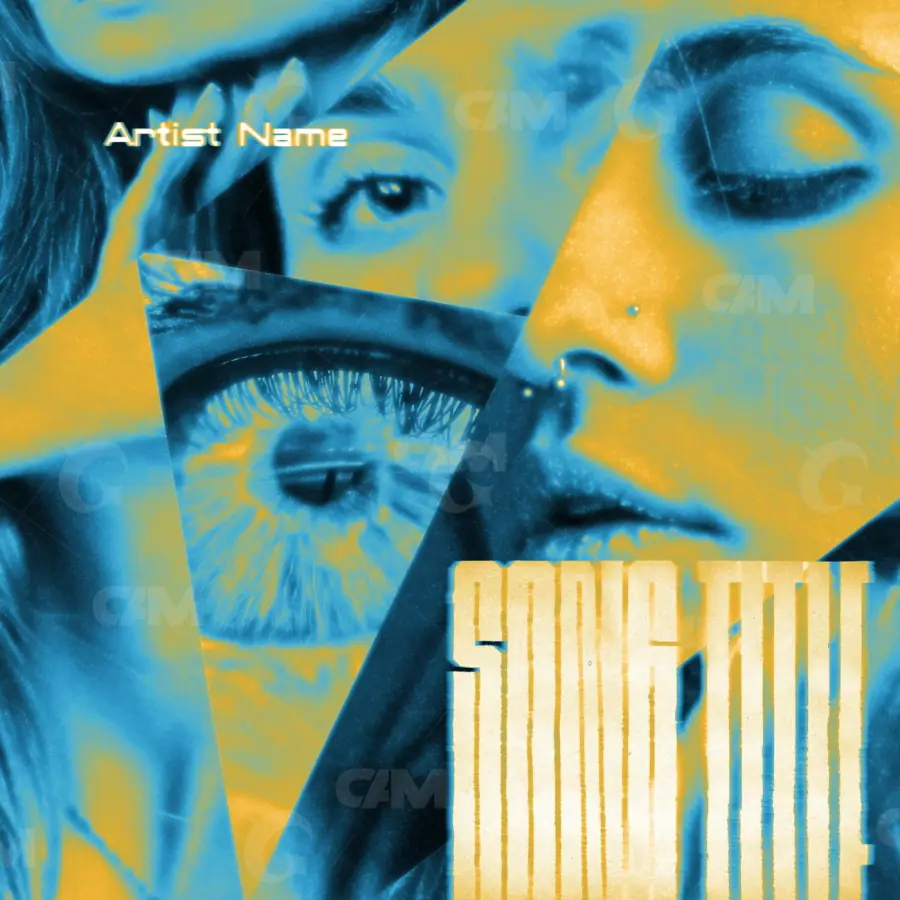 Album cover art “Blue Woman”: woman and face, blue tones