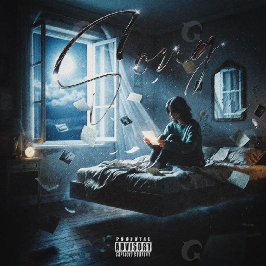 Portada para canción «Blue Woman»: mujer y ventana; color azul