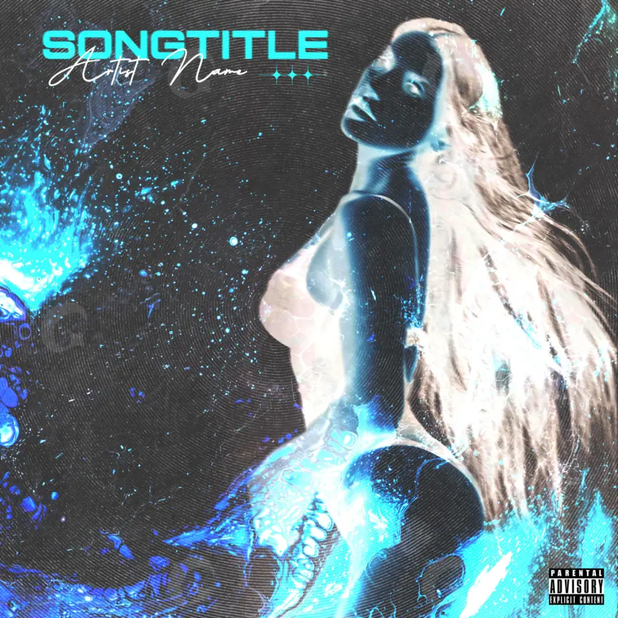 Album cover art “Blue Woman”: woman and eyes, blue tones