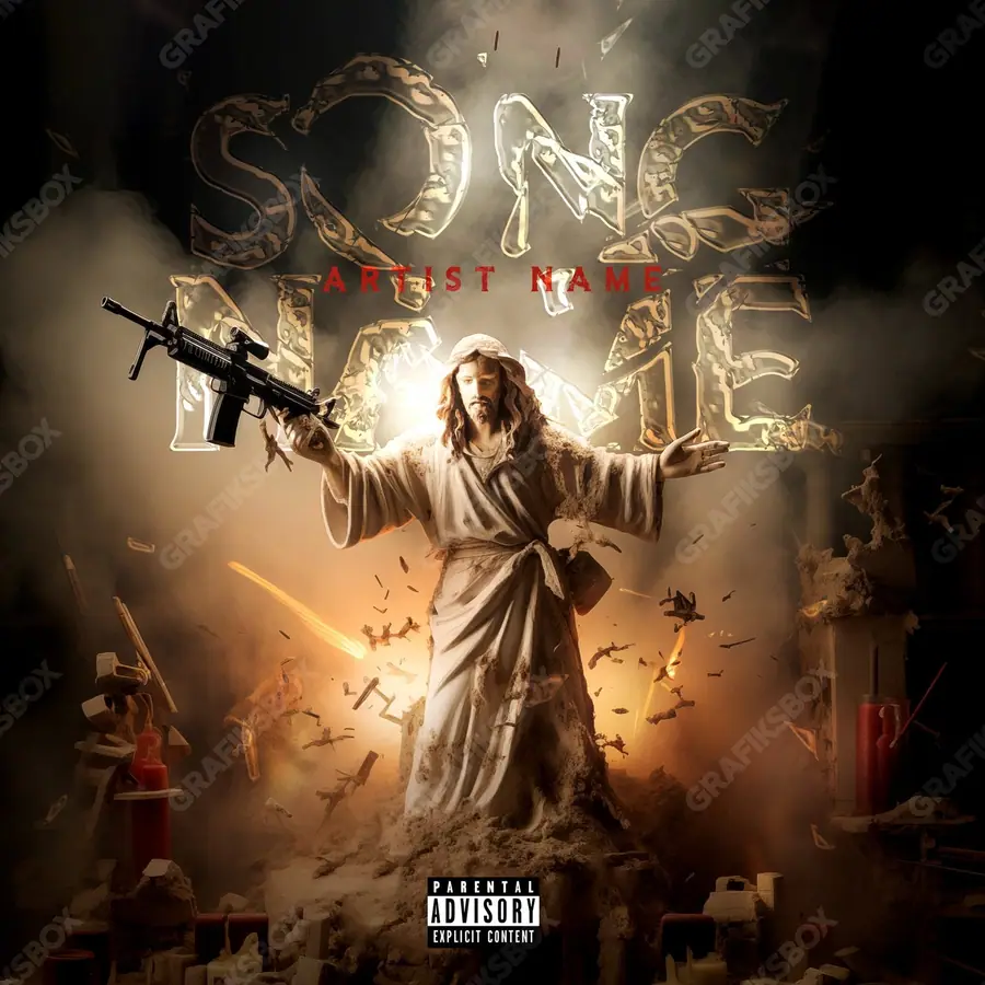 Premade album cover “Saint Army” — a subject with a character of its own in an orange palette