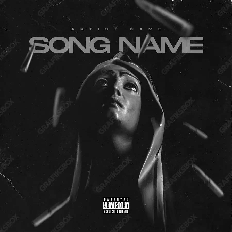Premade album cover “Santisima” — a subject with a character of its own in a black and white palette