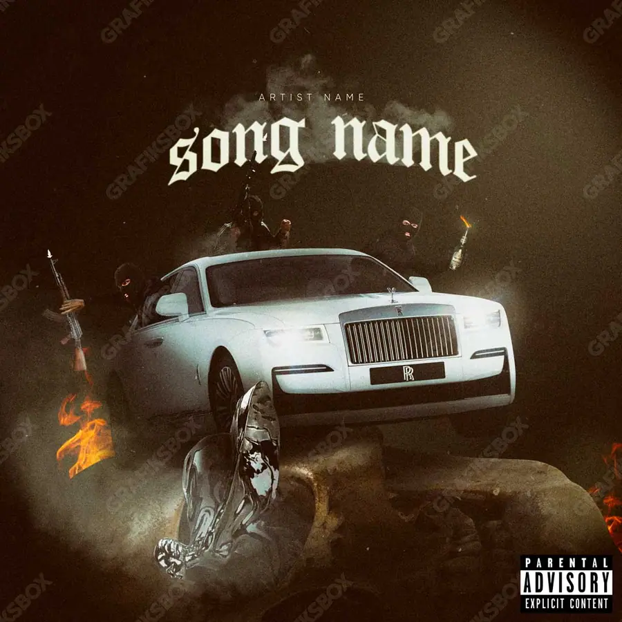 Portada de álbum prediseñada «My Gang» — una idea visual original sin equivalente cercano en el catálogo, en matices anaranjados