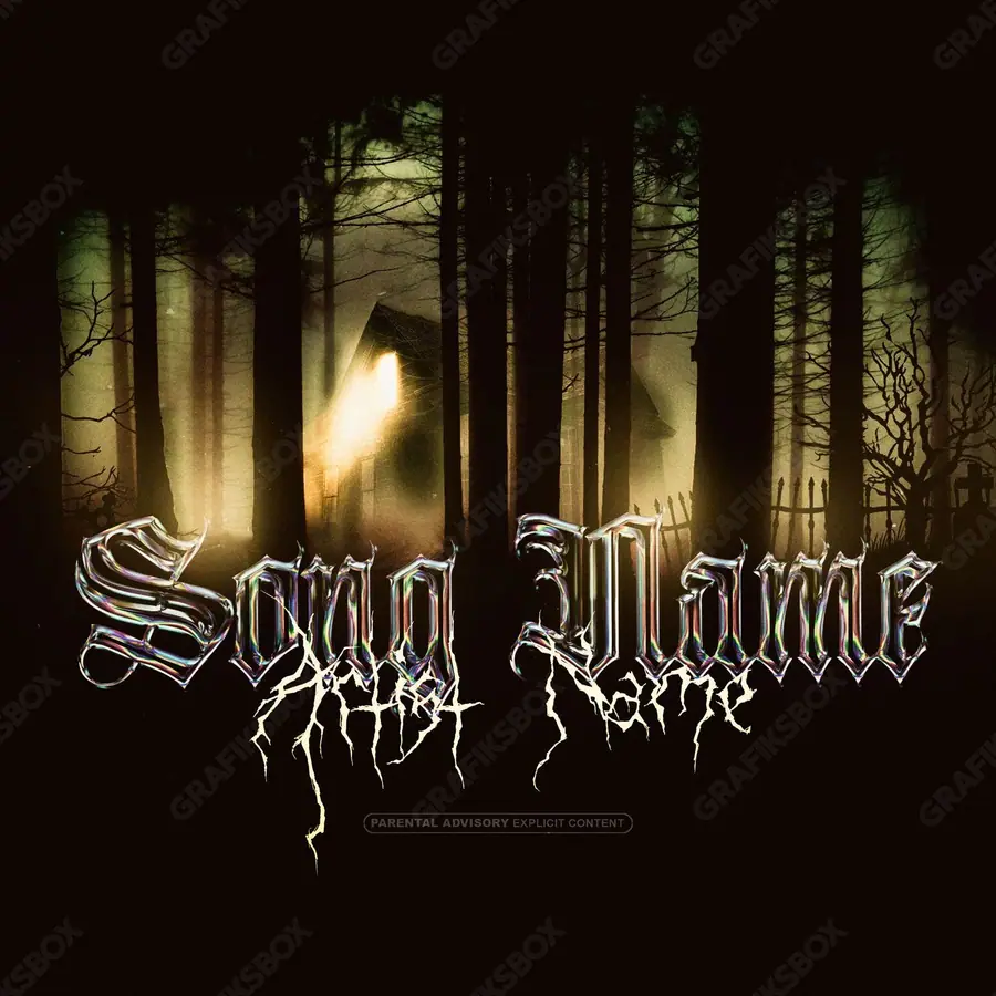 Premade album cover “Horror” — a grim scene holding its tension in an orange palette