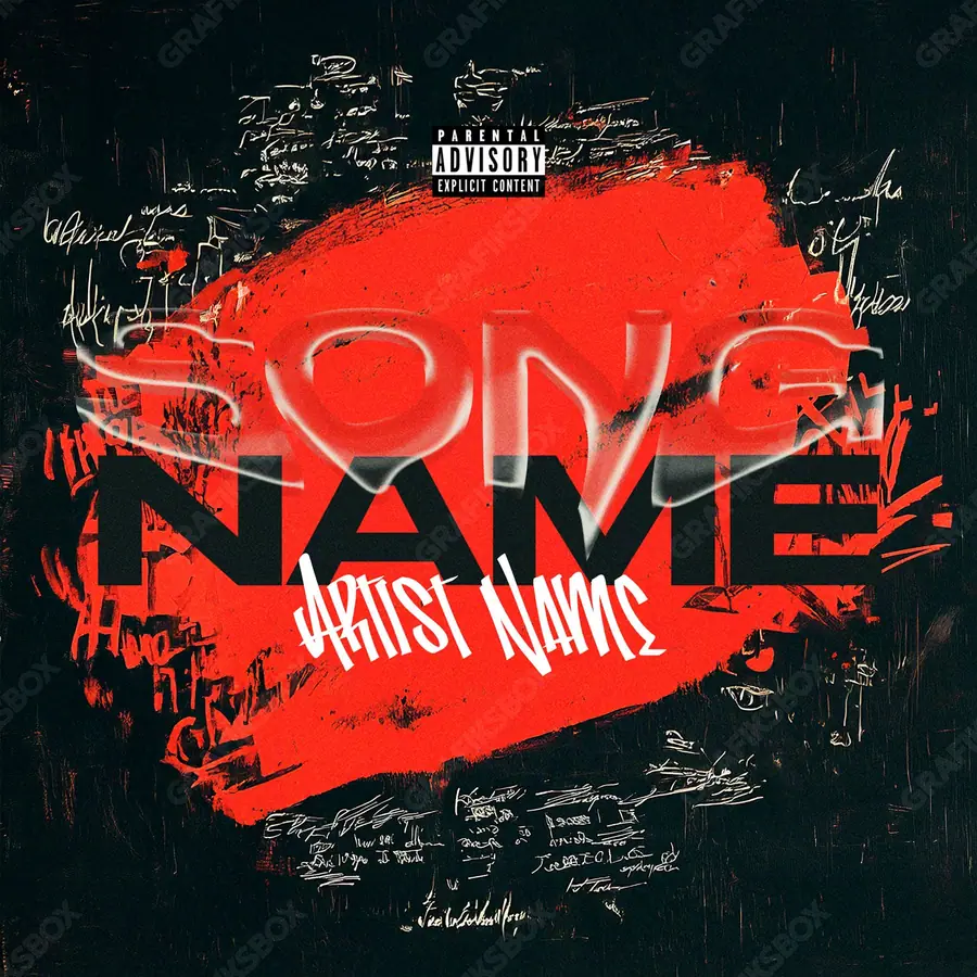 Premade album cover “Wall Fame” — a frame that refuses to sit in one category in deep red tones