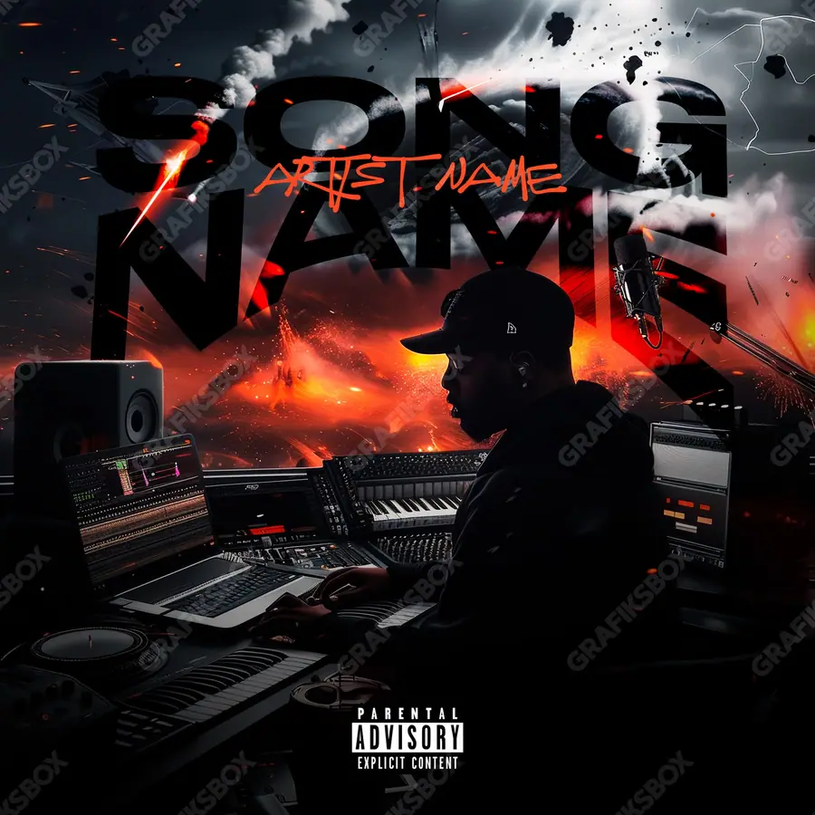 Portada de álbum prediseñada «Safe Zone» — un motivo con carácter propio, en tonos rojos intensos