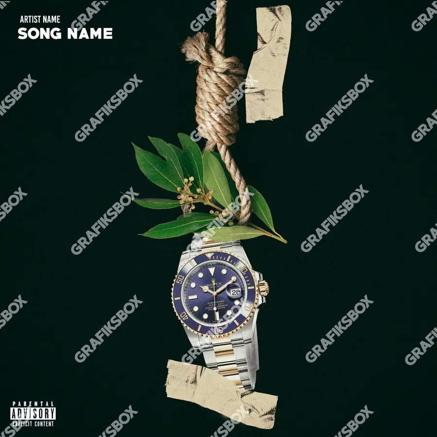 Portada de álbum prediseñada «Rolex» — una idea visual original sin equivalente cercano en el catálogo, en una gama naranja
