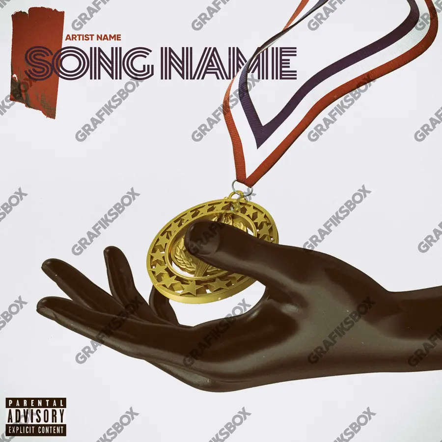Premade album cover “Medal” — a subject with a character of its own in orange shades