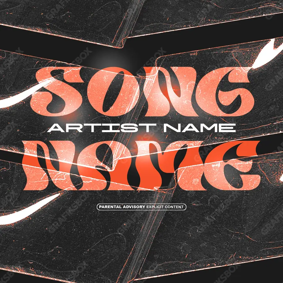 Premade album cover “Gigi” — an original visual idea with no close match in the catalogue in a red palette