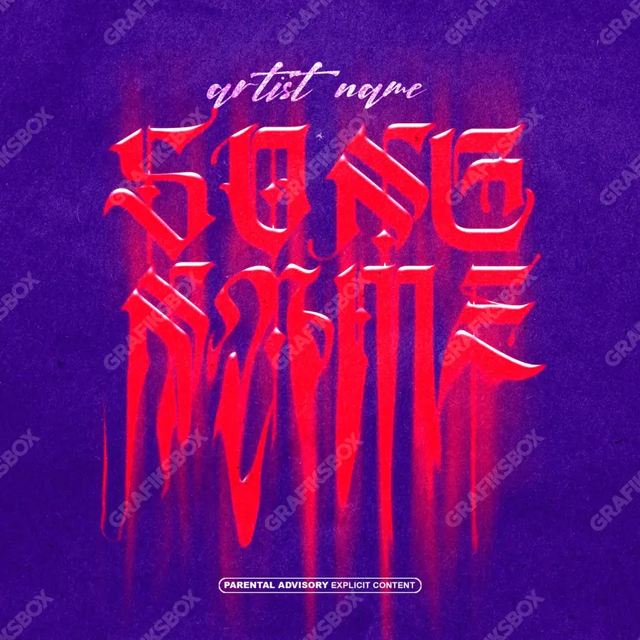 Premade album cover “Fleiva” — an original visual idea with no close match in the catalogue in a purple palette