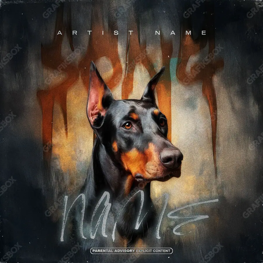 Premade album cover “Commanding” — a subject with a character of its own in orange shades