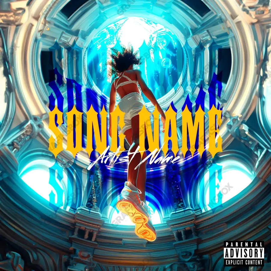 Portada de álbum prediseñada «Dome» — una idea visual original sin equivalente cercano en el catálogo, en tonos azules fríos