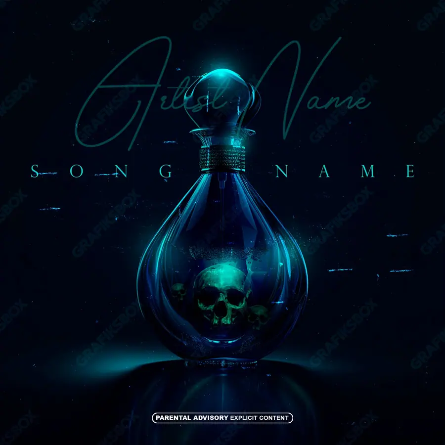 Portada de álbum prediseñada «Venomous» — un motivo con carácter propio, en tonos azules fríos