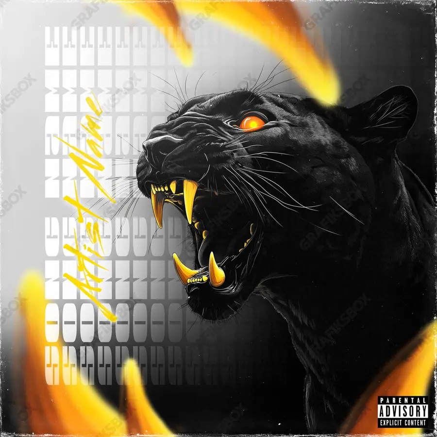 Premade album cover “Golden Beast” — a frame about status, gold under heavy light in a gold palette