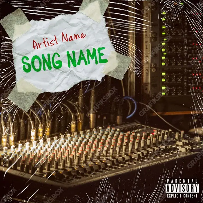 Premade album cover “Sound Console” — an original visual idea with no close match in the catalogue in an orange palette
