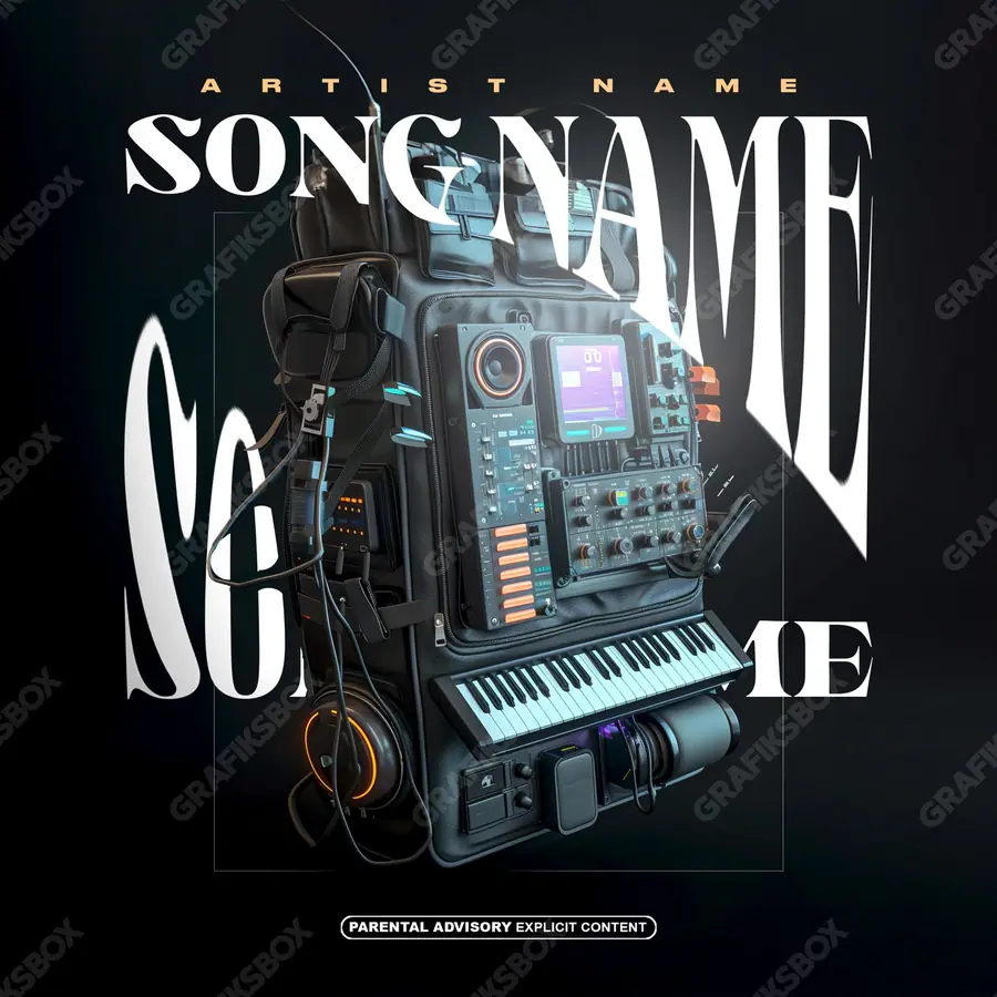 Premade album cover “Prodpack” — a frame that refuses to sit in one category in a monochrome palette