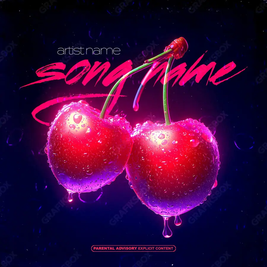 Portada de álbum prediseñada «Cherries» — una idea visual original sin equivalente cercano en el catálogo, en matices rosados