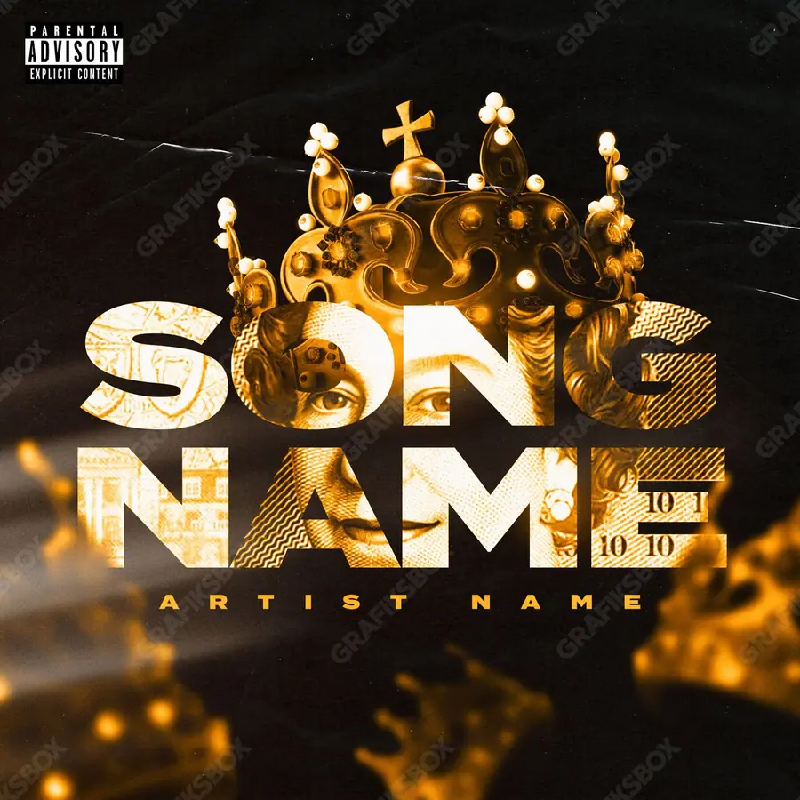 Premade album cover “Queen” — a frame that refuses to sit in one category in orange shades