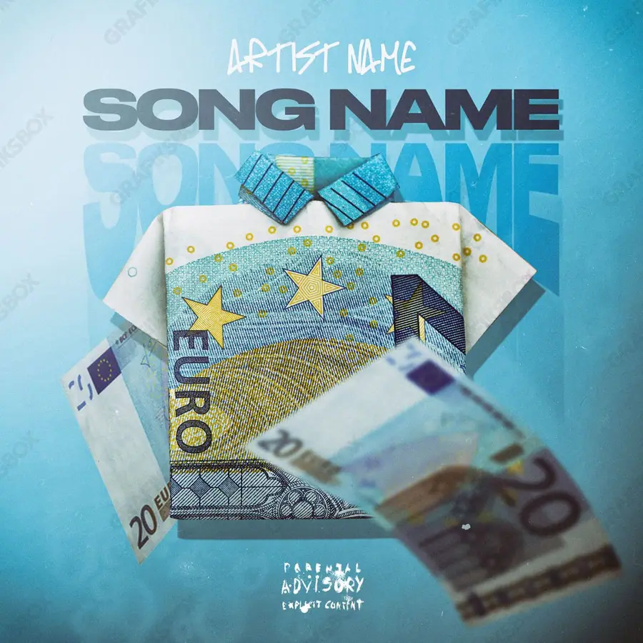 Premade album cover “Europeo” — a frame that refuses to sit in one category in a blue palette