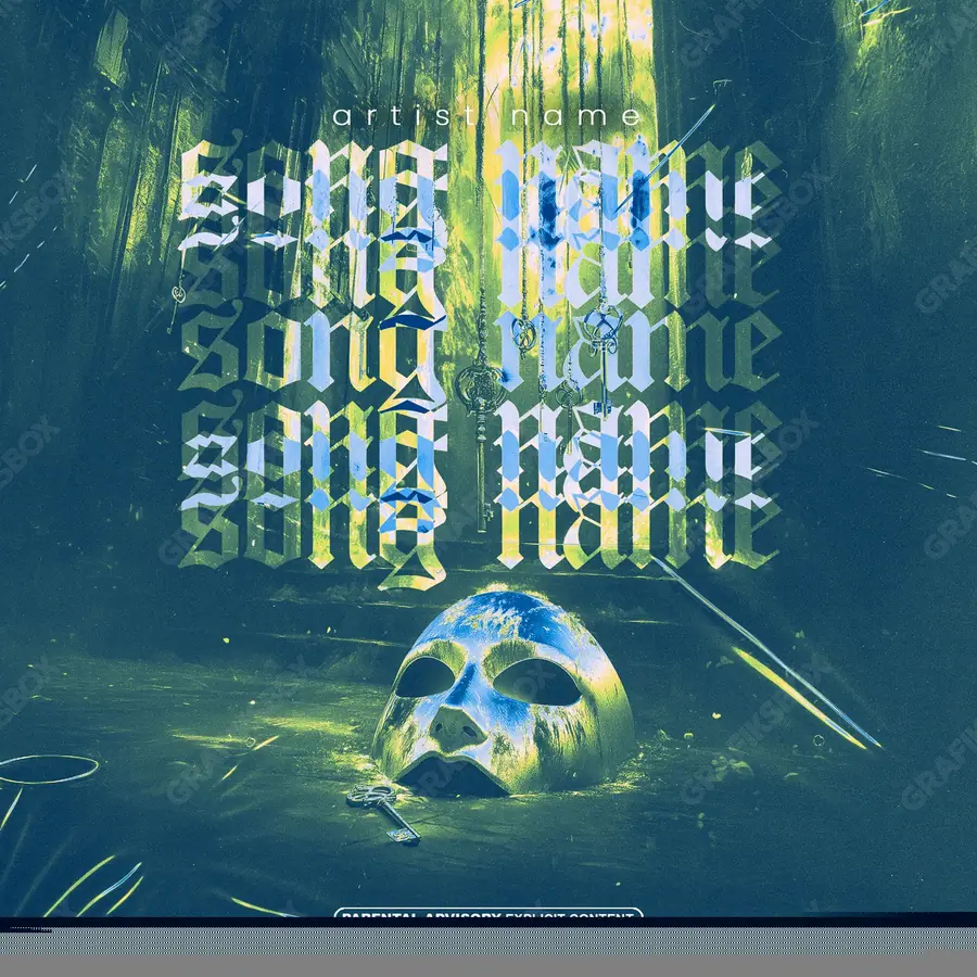 Premade album cover “Traitor” — a frame that refuses to sit in one category in cool blue tones