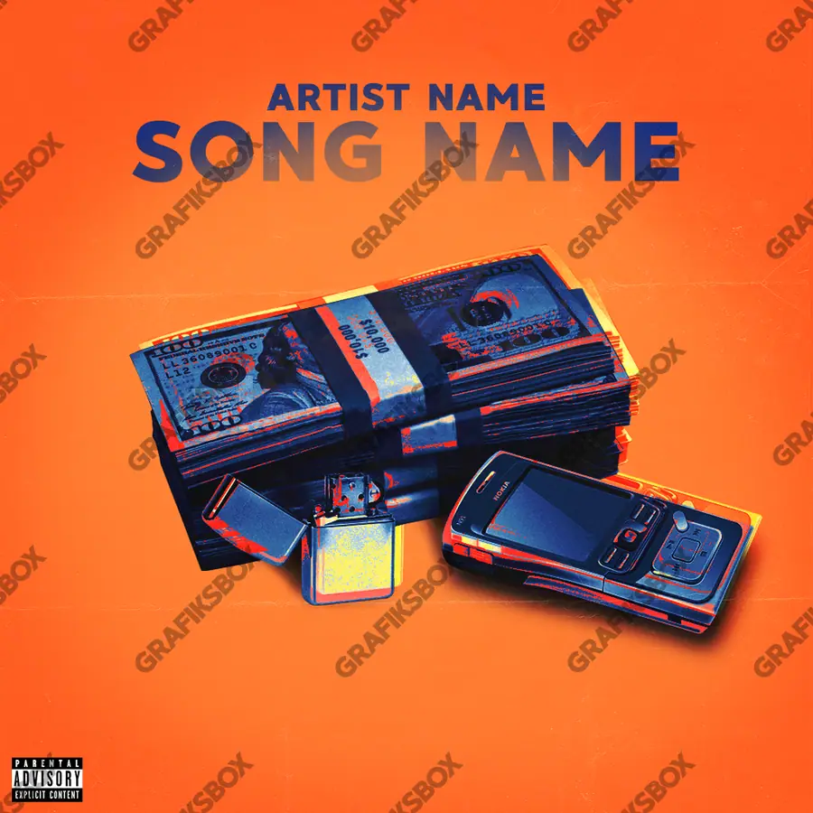 Portada de álbum prediseñada «Orange Blue» — un motivo con carácter propio, en una gama azul