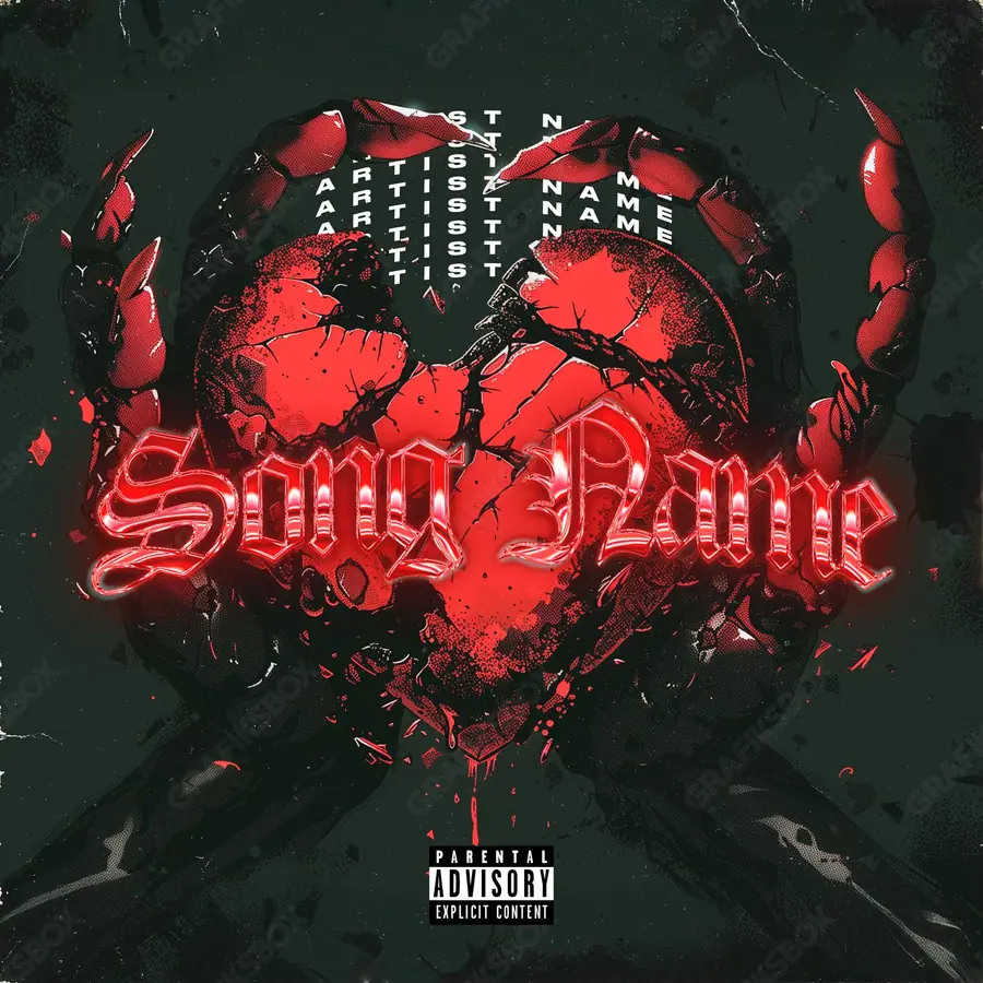 Premade album cover “Flirty Red” — a frame that refuses to sit in one category in a red palette