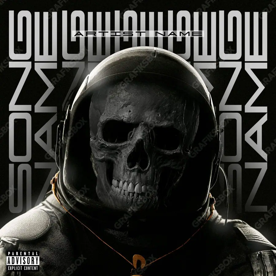 Premade album cover “Dead Space” — space in frame and a sense of scale in a black and white palette