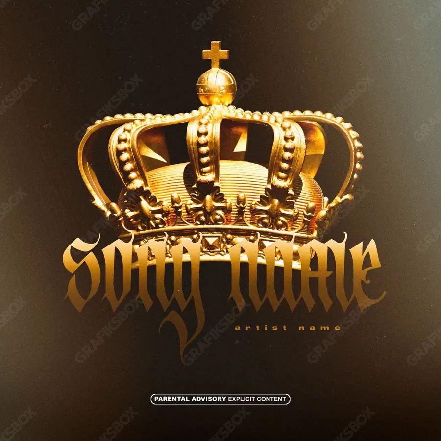 Portada de álbum prediseñada «Gold Crown» — un encuadre sobre estatus, oro bajo una luz densa, en tonos dorados cálidos