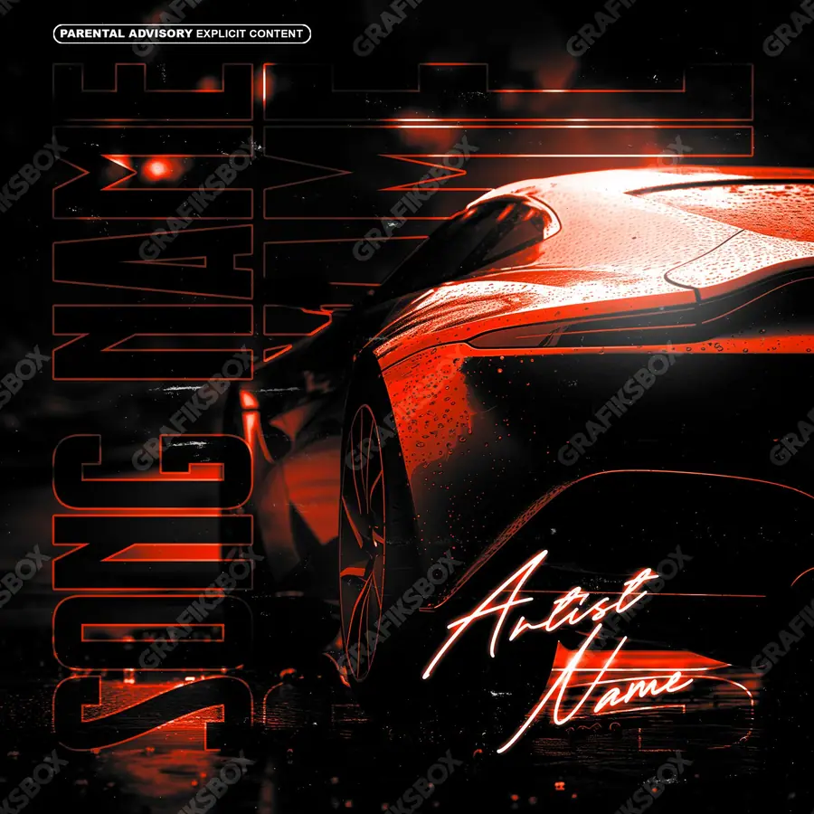 Premade album cover “Martin” — an original visual idea with no close match in the catalogue in a red palette