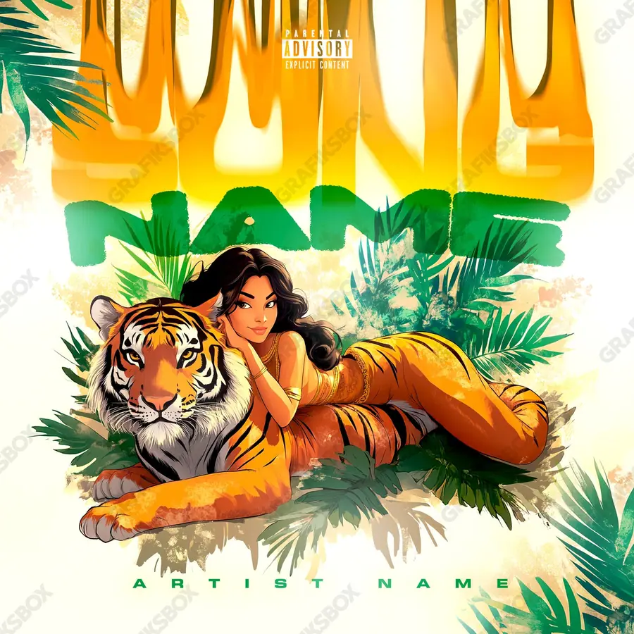 Купить обложку для трека «Jungle Princess» — яркий кадр, в оранжевых тонах